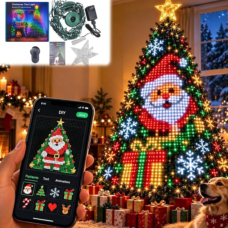 Smart Animated Christmas Tree Lights DIY Pixel Light Show,7ft / 2.1m — best pixel address lights for pixel address