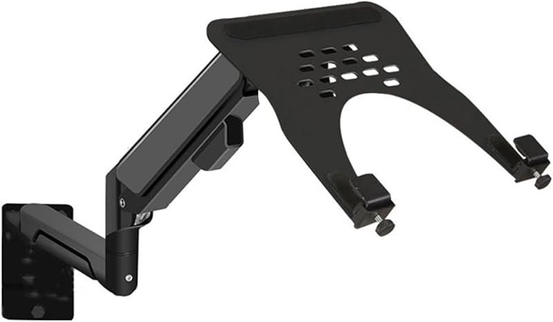 Wall Mount Monitor Arm with Laptop Tray,Aluminum Gas Spring Full Motion up to 32 Inch Screens and 10-17 Inch