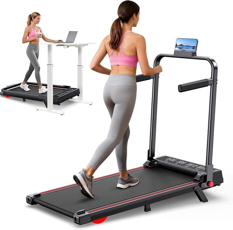 alking Pad Treadmill for Home Small, 3-in-1 Walking Pad with Handle Bar, 9% Incline Under Desk Treadmill with 300lbs