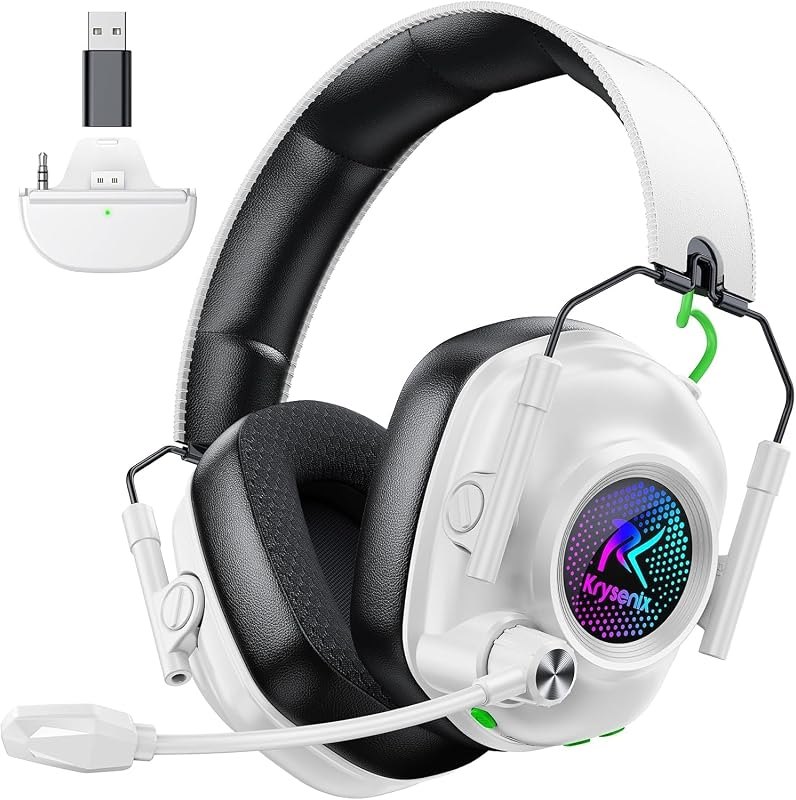 Wireless Gaming Headset with Mic for Xbox Series X/S, Xbox One PS5, PS4, PC — Noise Cancelling Headset for noise