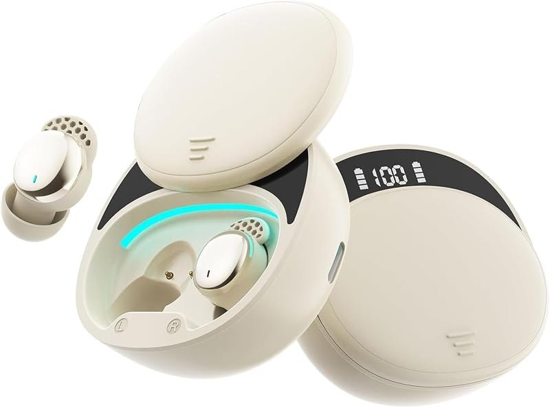 Sleep Earbuds for Side Sleepers, Wireless Noise Cancelling Sleep Headphones with Sleep Mode, LED Power Display