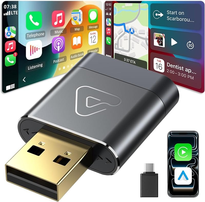 Wireless CarPlay Adapter for iPhone and Android Auto, USB Car Play Dongle — best CarPlay wireless dongle for carplay