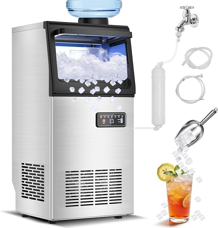 Nugget Ice Machine 80lbs/24H, 20lbs Storage, Undercounter Commercial — fridge nugget ice for fridge nugget ice