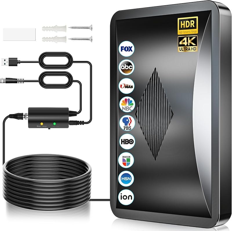 2026 Smart TV Antenna Indoor, 6000+ Miles Range for Local HD Channels — cable tv box for all channels for cable box