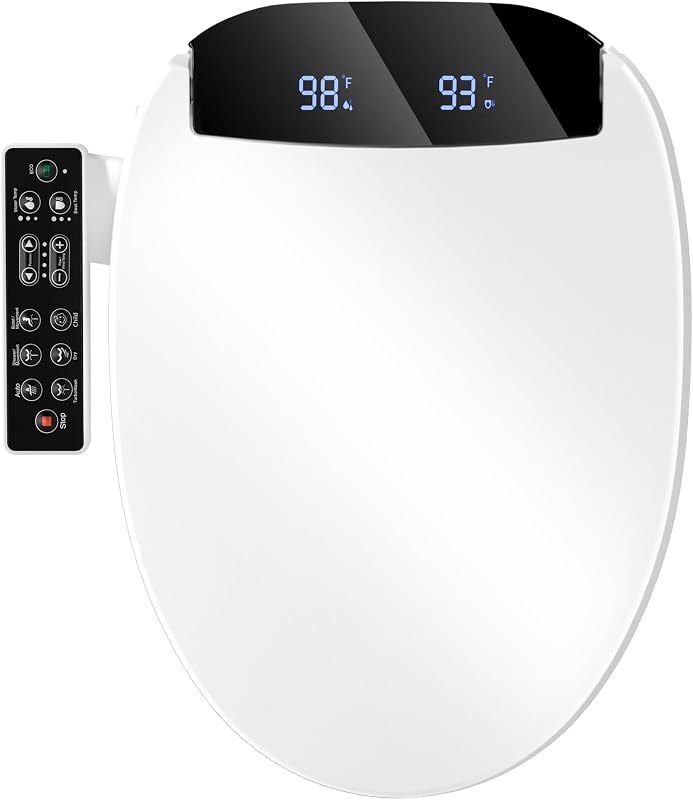 Electric Bidet Toilet Seat with Side Panel Multiple Spray Modes,Elongated — bidet seat for small bathroom for bidet