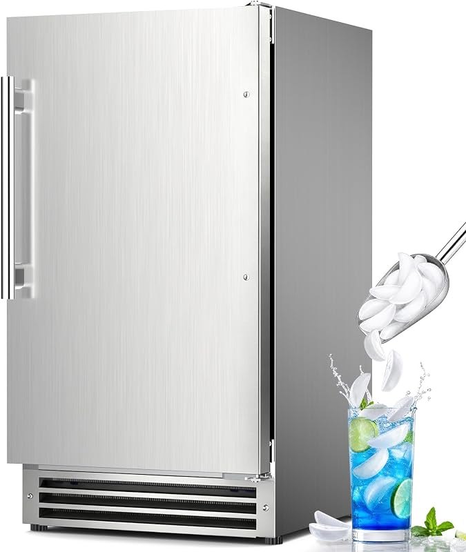Mojgar Under Counter Crescent Ice Maker, 25 LBS/24H with 22 LBS Storage Bin — fridge nugget ice for fridge nugget ice