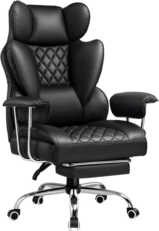 GTPLAYER Gaming Chair, Big and Tall Office Chair with Footrest, Ergonomic Executive Computer Desk Chairs, Comfy Wide
