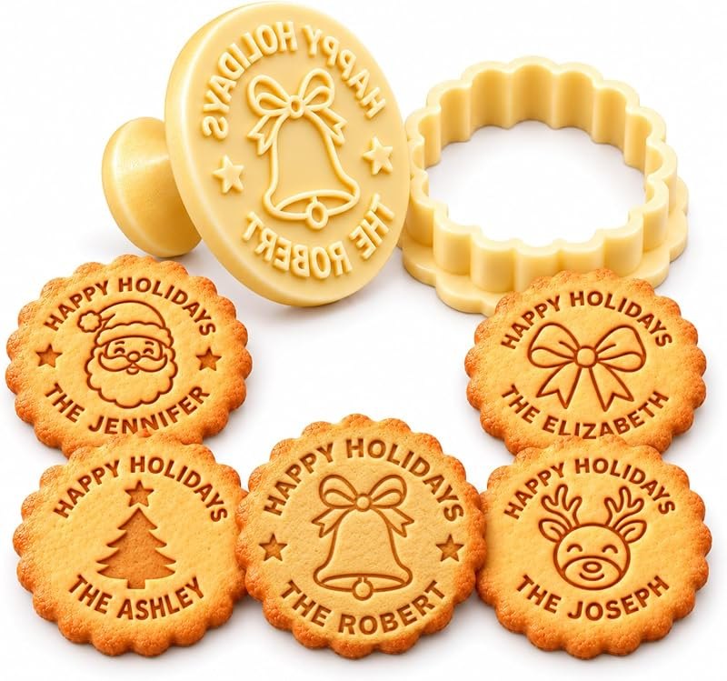 Personalized Christmas Cookie Stamps for Baking Cookie Custom Cookie Cutter — best Oreo Cookie Cutter Set for oreo