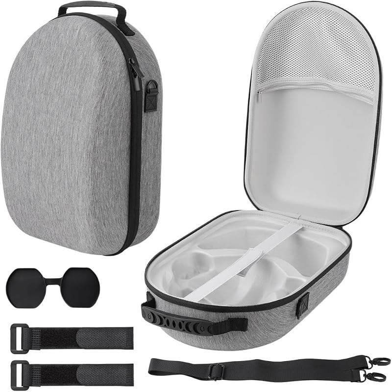 Carrying Case for PlayStation VR2, Hard Protective Storage for VR Headset, Controllers, Charging Cable, Portable